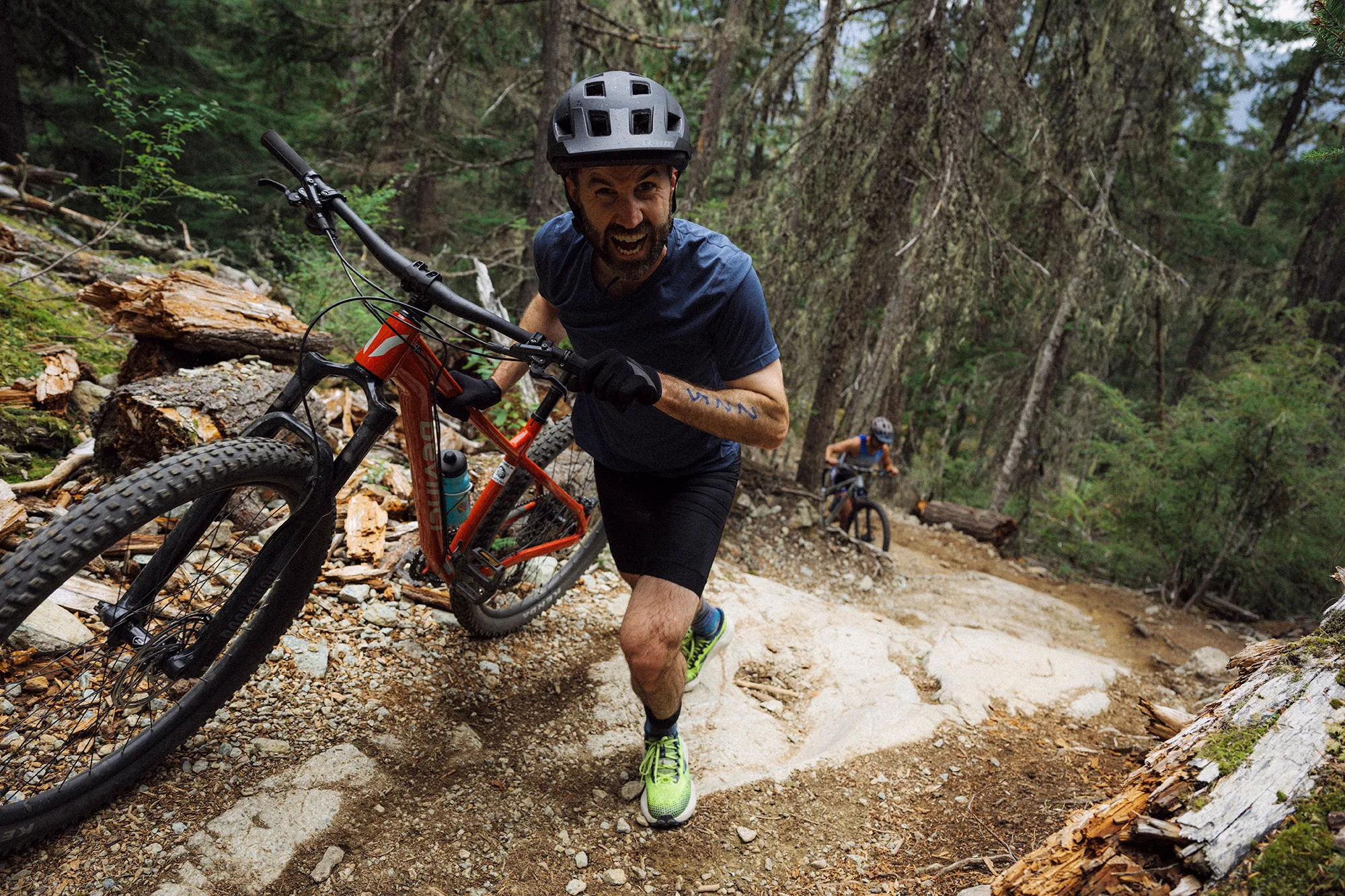 Hike-a-bike on course
